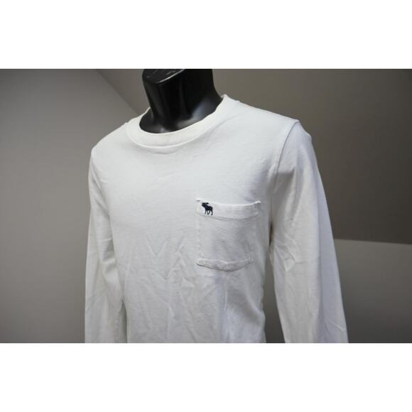 Abercrombie & Fitch Muscle Fit Tee Shirt Long Sleeve White Boys Size 2XL XXL - Picture 3 of 12